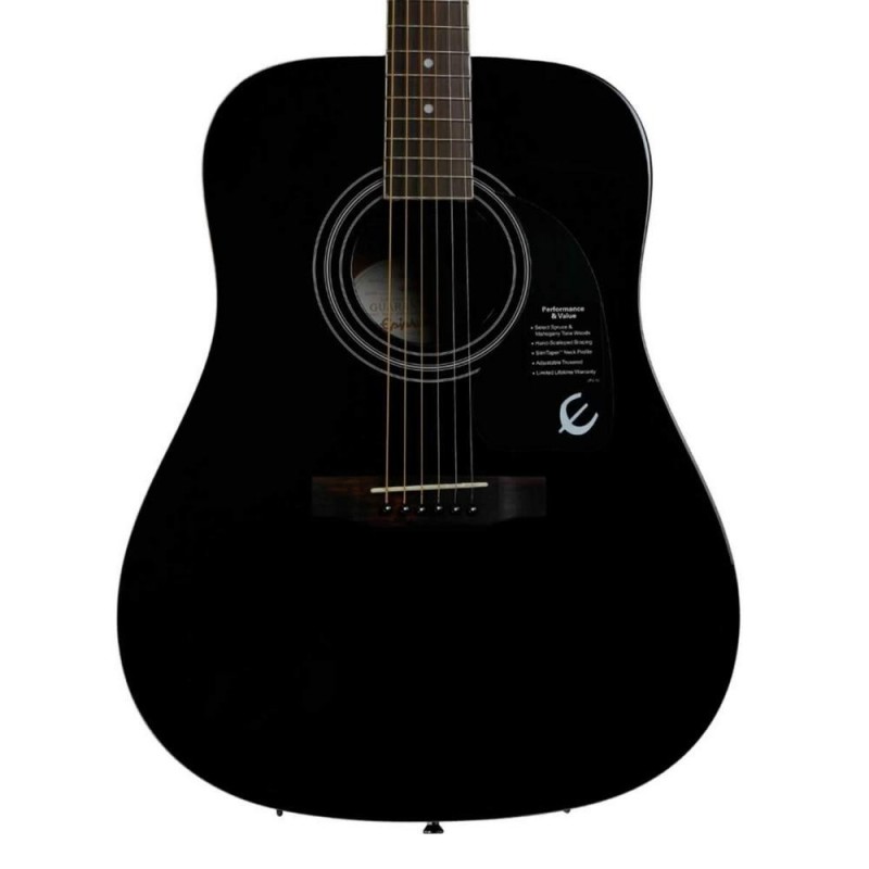 Epiphone EA10EBCH1 DR-100 Songmaker Dreadnought Acoustic Guitar - Ebony