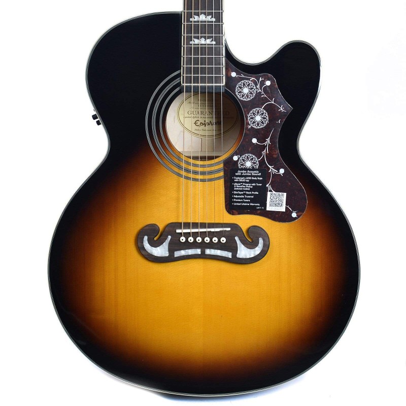 Epiphone EEJ2VSGH1 J-200EC Studio Acoustic-Electric Guitar - Vintage Sunburst