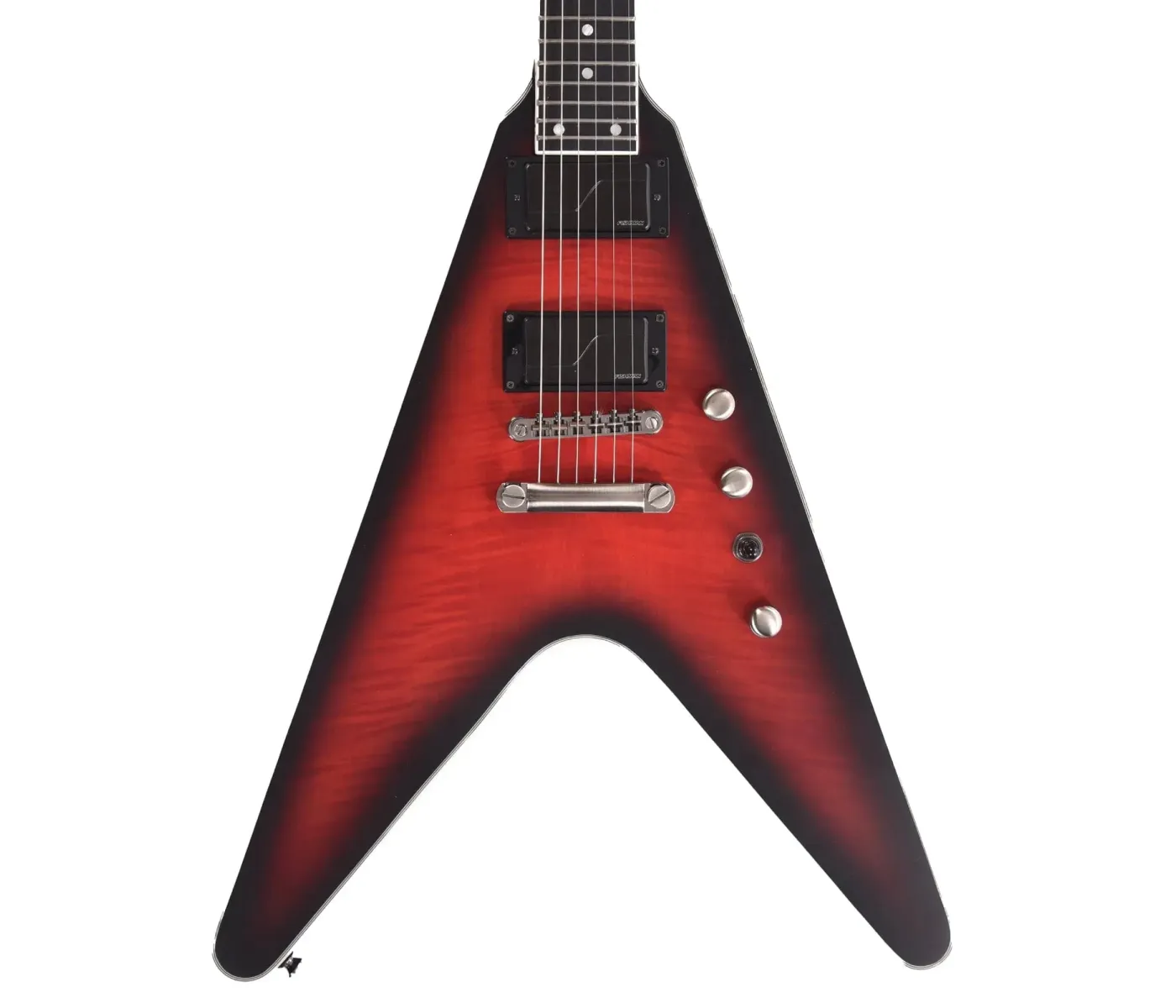 Epiphone EIGYVFDMDRBH3 Artist Dave Mustaine Prophecy Flying V Figured Electric Guitar - Aged Dark Red Burst