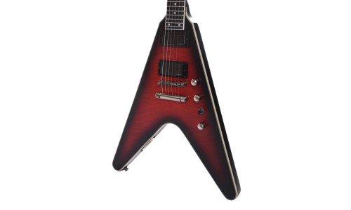 Epiphone EIGYVFDMDRBH3 Artist Dave Mustaine Prophecy Flying V Figured Electric Guitar - Aged Dark Red Burst