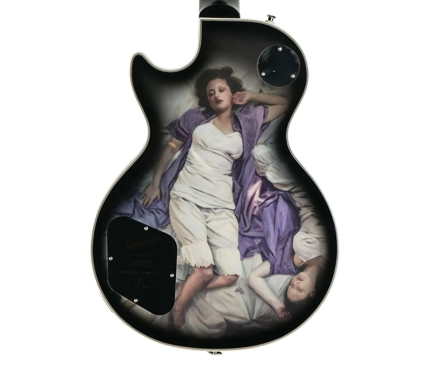 Epiphone EILPCAJV5ASBNH31 Artist Adam Jones Les Paul Custom Art Collection Korin Faught's "Sensation" Electric Guitar - Antique Silverburst