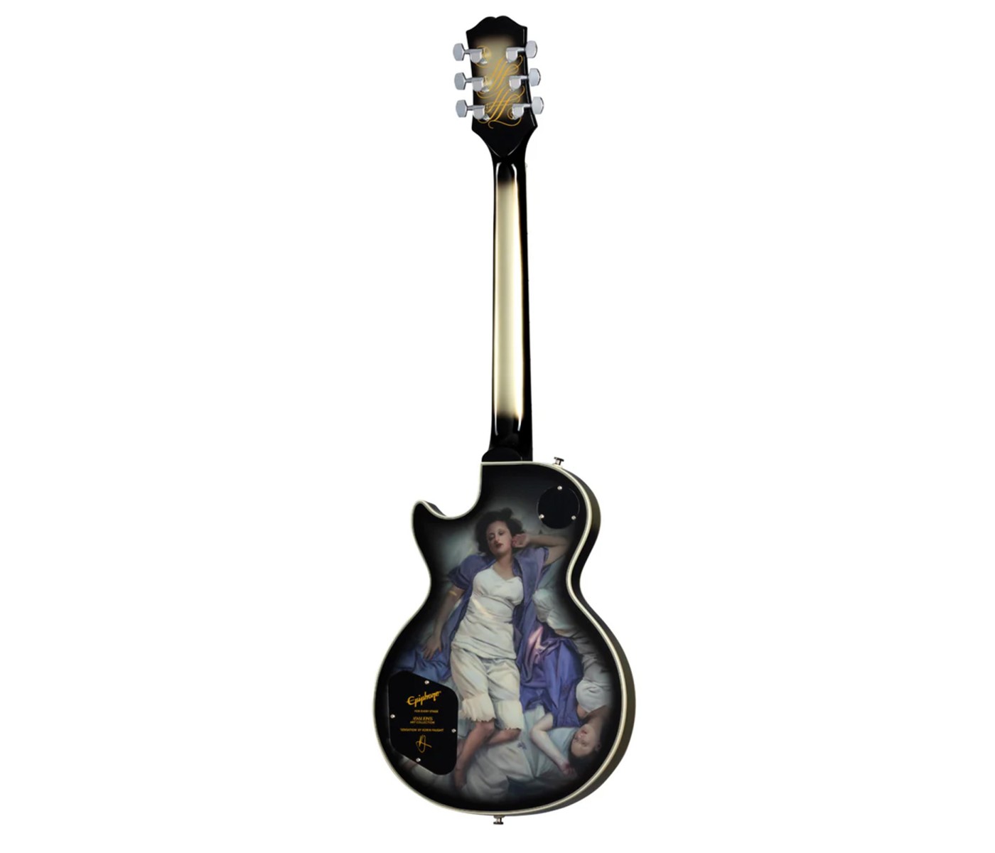 Epiphone EILPCAJV5ASBNH31 Artist Adam Jones Les Paul Custom Art Collection Korin Faught's "Sensation" Electric Guitar - Antique Silverburst