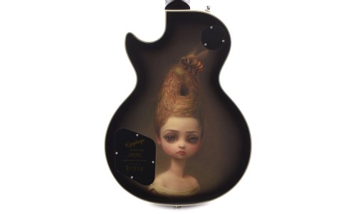 Epiphone EILPCAJV7ASBNH31 Artist Adam Jones Les Paul Custom Art Collection Mark Ryden's "Queen Bee" Electric Guitar - Antique Silverburst