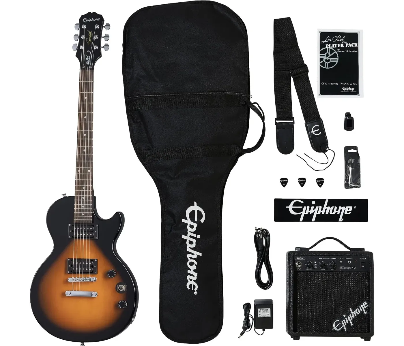 Epiphone Les Paul Player Pack Electric Guitar - Vintage Sunburst Epiphone Les Paul Player Pack Electric Guitar - Vintage Sunburst