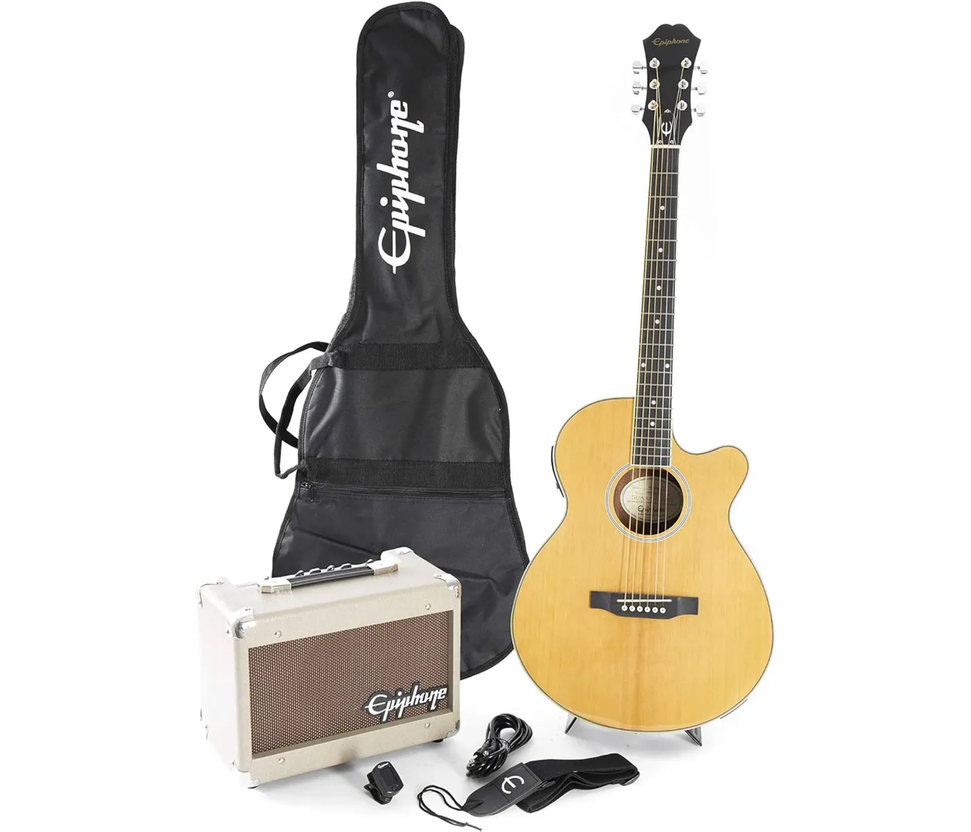 Epiphone PPGR-EEP4NACH1 PR-4E Player Pack Acoustic-Electric Guitar - Natural