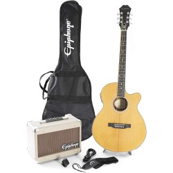 Epiphone PPGR-EEP4NACH1 PR-4E Player Pack Acoustic-Electric Guitar - Natural