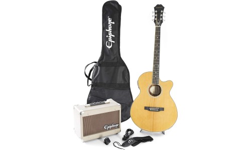 Epiphone PPGR-EEP4NACH1 PR-4E Player Pack Acoustic-Electric Guitar - Natural