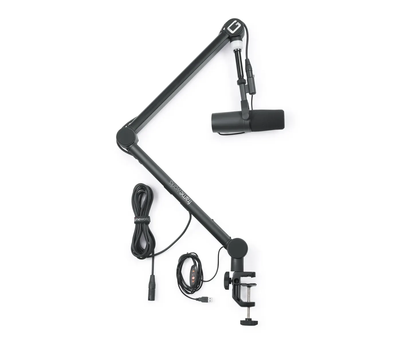Gator GFWMICBCBM4000 Professional Desk Mounted Broadcast Microphone Boom Arm with Light