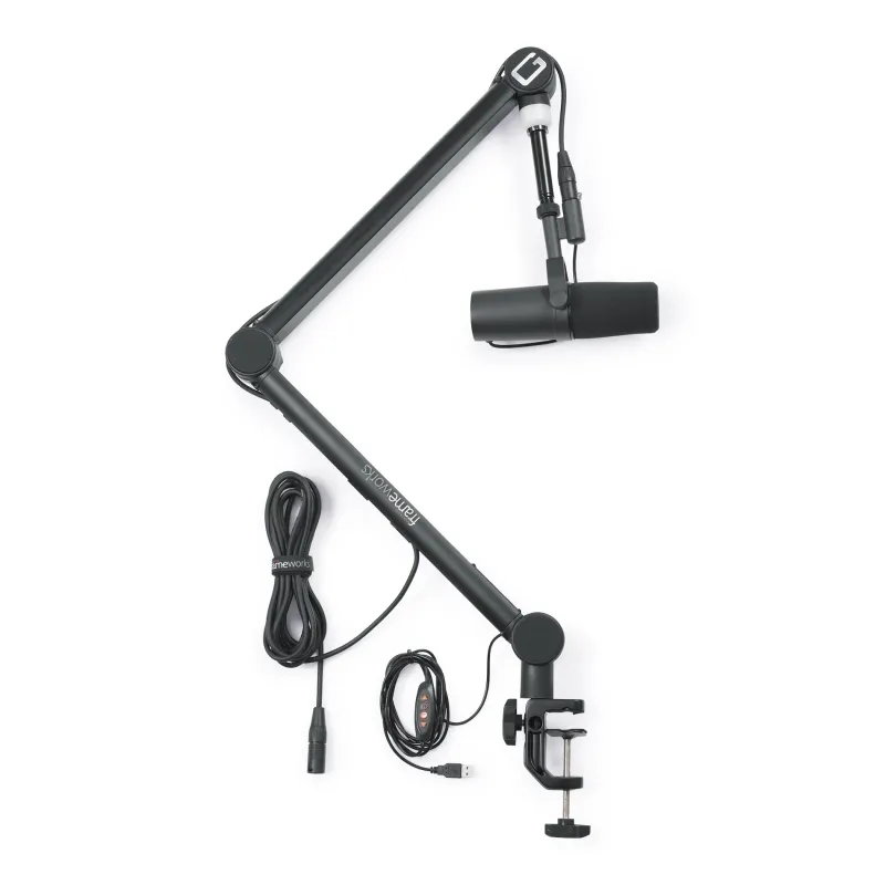 Gator GFWMICBCBM4000 Professional Desk Mounted Broadcast Microphone Boom Arm with Light Gator GFWMICBCBM4000 Professional Desk Mounted Broadcast Microphone Boom Arm with Light