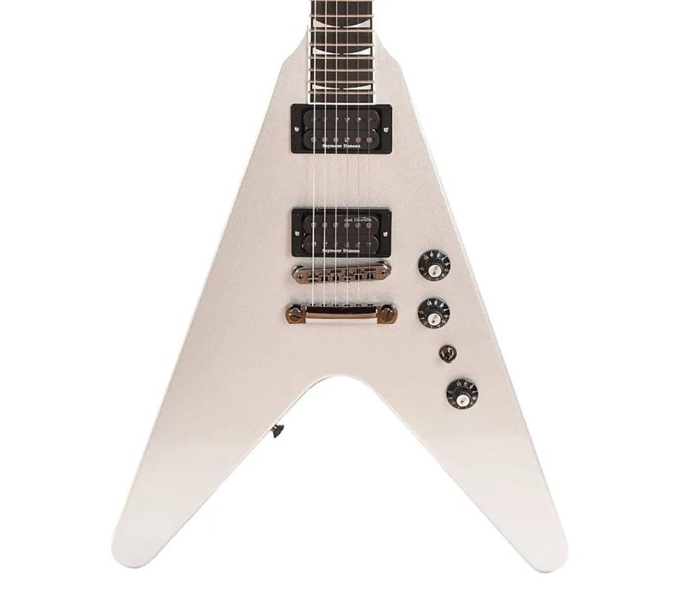 Gibson USA DSVX00S1BC1 Artist Dave Mustaine Signature "Rust in Peace" Flying V EXP Electric Guitar - Silver Metallic