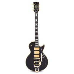 Gibson Custom Shop LPB357LAEBBG1 Murphy Lab 1957 Les Paul Custom 3-Pickup Bigsby Electric Guitar - Ebony Light Aged