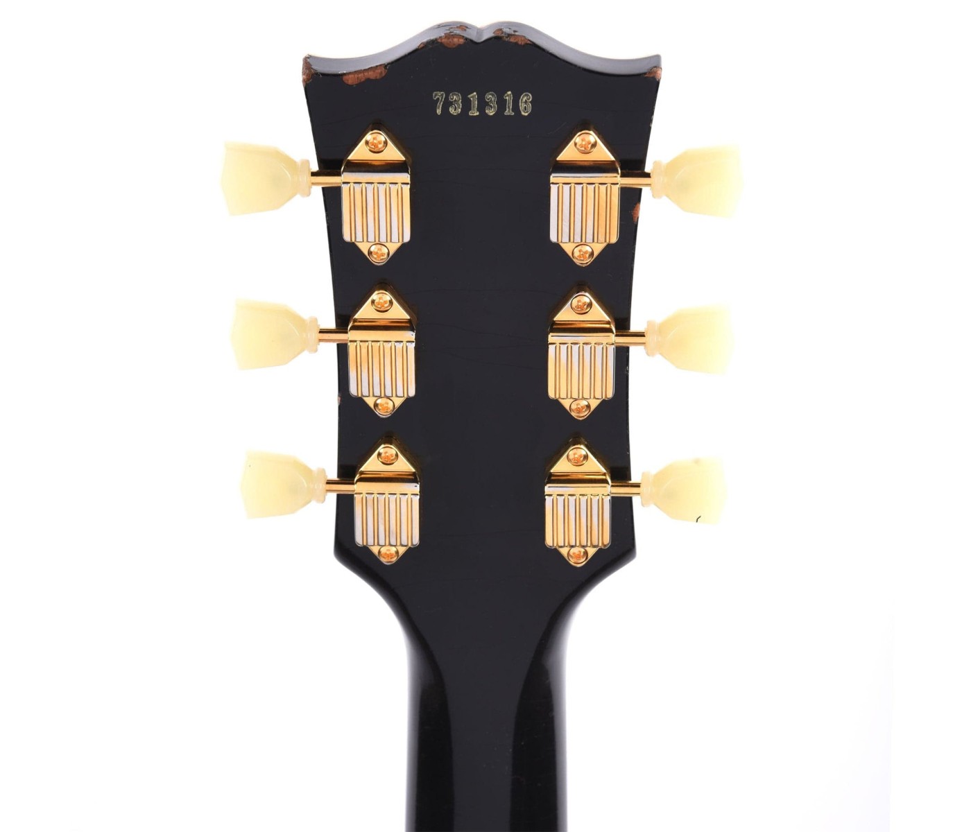 Gibson Custom Shop LPB357LAEBBG1 Murphy Lab 1957 Les Paul Custom 3-Pickup Bigsby Electric Guitar - Ebony Light Aged