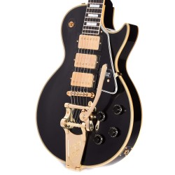 Gibson Custom Shop LPB357VOEBBG1 1957 Les Paul Custom Reissue 3-Pickup VOS w/Bigsby - Ebony