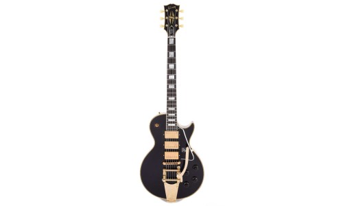 Gibson Custom Shop LPB357VOEBBG1 1957 Les Paul Custom Reissue 3-Pickup VOS w/Bigsby - Ebony