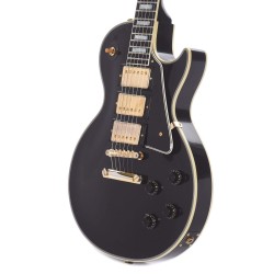 Gibson Custom Shop LPB357VOEBGH1 1957 Les Paul Custom Reissue 3-Pickup VOS Electric Guitar - Ebony