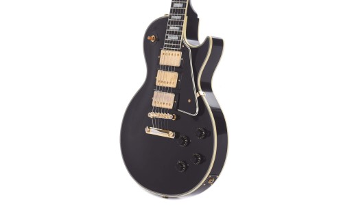 Gibson Custom Shop LPB357VOEBGH1 1957 Les Paul Custom Reissue 3-Pickup VOS Electric Guitar - Ebony