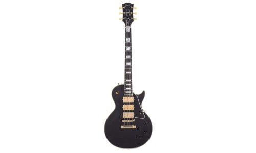 Gibson Custom Shop LPB357VOEBGH1 1957 Les Paul Custom Reissue 3-Pickup VOS Electric Guitar - Ebony