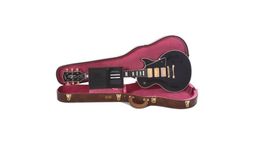 Gibson Custom Shop LPB357VOEBGH1 1957 Les Paul Custom Reissue 3-Pickup VOS Electric Guitar - Ebony