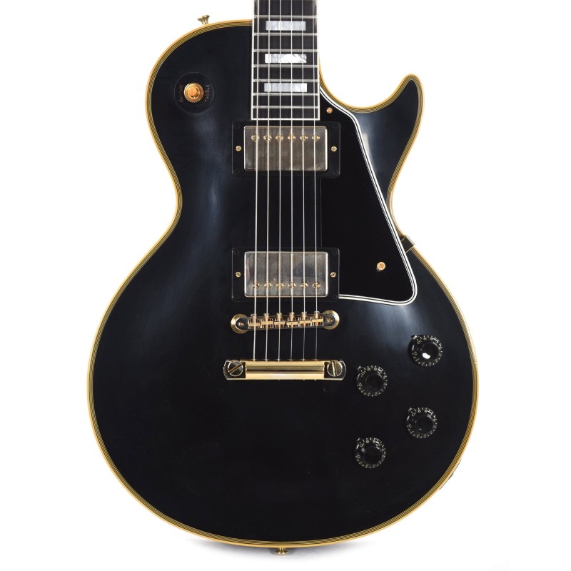 Gibson Custom Shop LPB57VOEBGH1 1957 Les Paul Custom Reissue 2-Pickup VOS Electric Guitar - Ebony