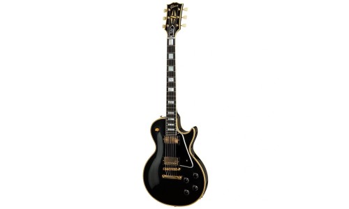 Gibson Custom Shop LPB57VOEBGH1 1957 Les Paul Custom Reissue 2-Pickup VOS Electric Guitar - Ebony