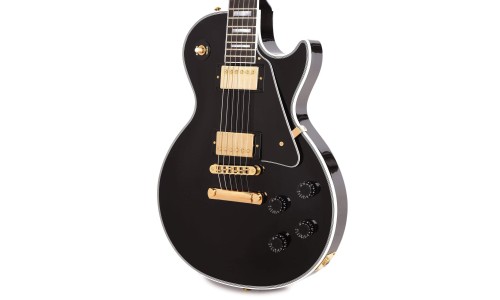 Gibson Custom Shop LPC-EBGH1E Les Paul Custom with Ebony Fingerboard Gloss Electric Guitar - Ebony