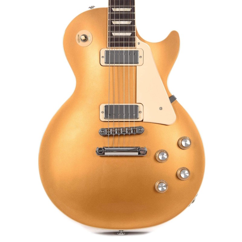 Gibson USA LPDX00GTCH1 Les Paul '70s Deluxe Plain Top Electric Guitar - Goldtop