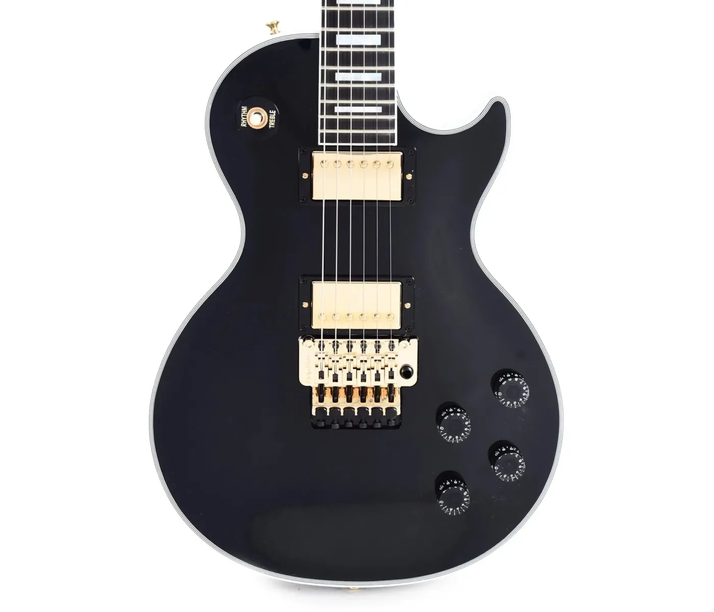 Gibson Custom Shop LPXC7EBGF1E Les Paul Axcess Custom with Ebony Fingerboard Floyd Rose Gloss Electric Guitar - Ebony