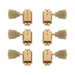 Gibson Accessories PMMH-020 Vintage Tuning Machine Heads - Gold with Green Buttons