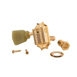 Gibson Accessories PMMH-020 Vintage Tuning Machine Heads - Gold with Green Buttons