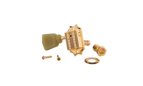 Gibson Accessories PMMH-020 Vintage Tuning Machine Heads - Gold with Green Buttons