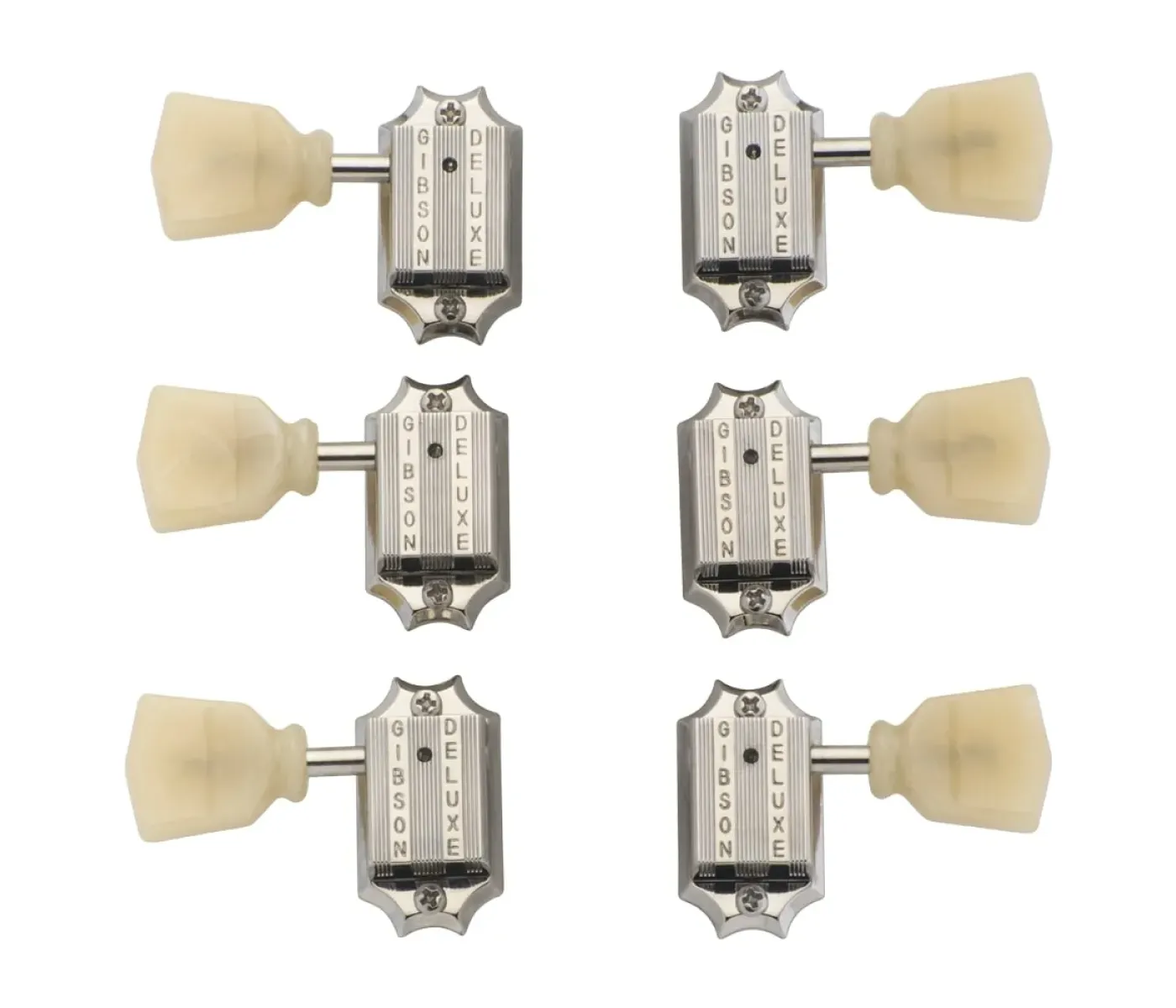 Gibson Accessories PMMH-050 Vintage Tuning Machine Heads - Nickel with Yellow Buttons