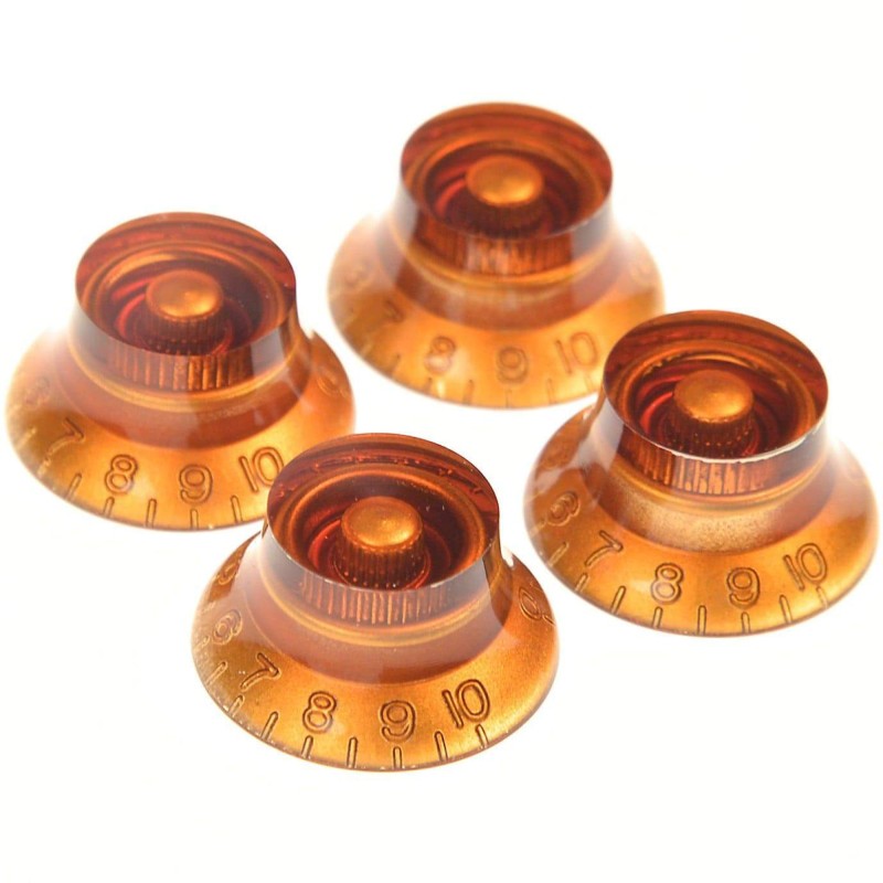 Gibson Accessories PRHK-030 Top Hats Knobs Vintage Amber 4.Pkg