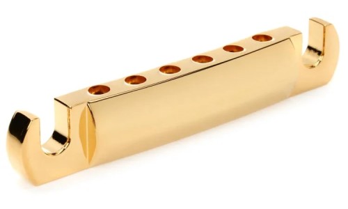 Gibson Accessories PTTP-020 Stop Bar Tailpiece with Studs and Inserts - Gold