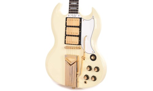 Gibson Custom Shop SGC60THVOCWGSP1 60th Anniversary 1961 Les Paul SG Custom VOS Electric Guitar - Polaris White