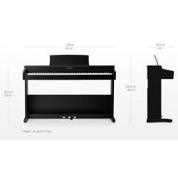 Kawai KDP75B Upright Digital Piano With Bench - Embossed Black