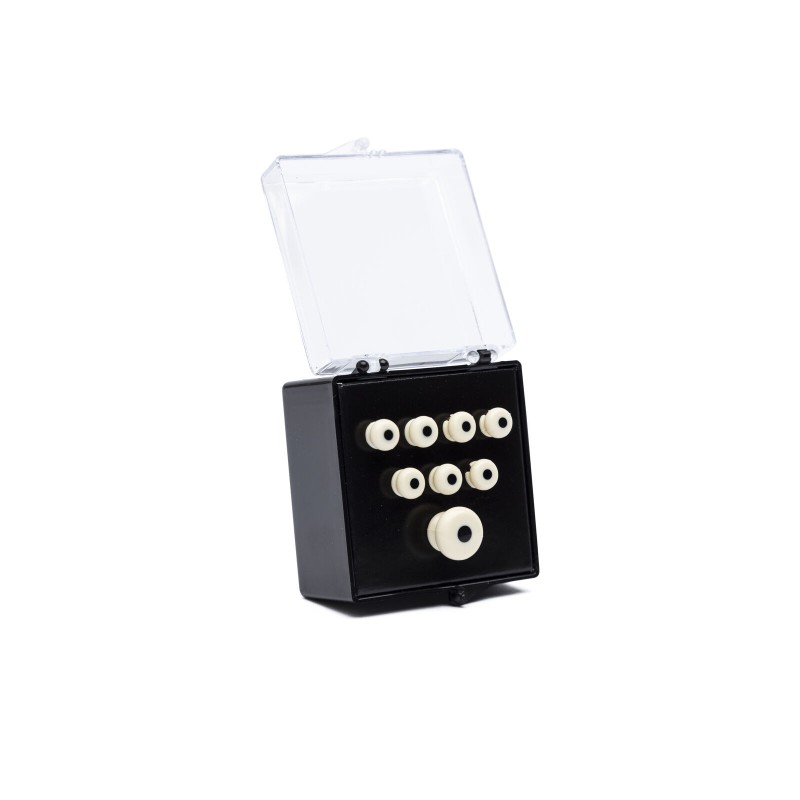 Martin Accessories 18APP28 Bridge Pin Set - White with Black Inlay