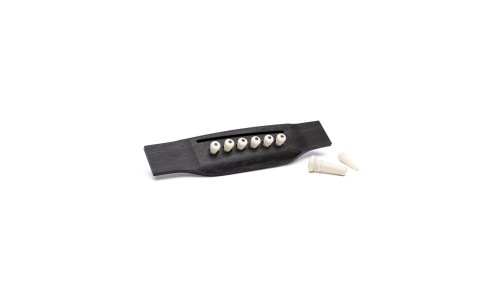 Martin Accessories 18APP28 Bridge Pin Set - White with Black Inlay