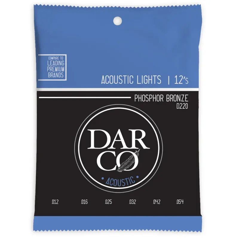 Martin Strings D220 Darco Acoustic Guitar Set 92/8 Phosphor Bronze Light - 0.12 - 0.54 Martin Strings D220 Darco Acoustic Guitar Set 92/8 Phosphor Bronze Light - 0.12 - 0.54