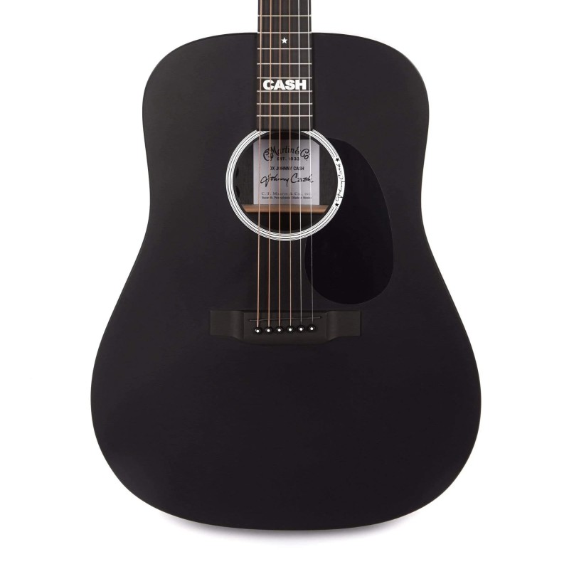 Martin Guitar DXJOHNNYCASH Signature Series Guitar DX Johnny Cash Dreadnought Acoustic Electric - Jett Black