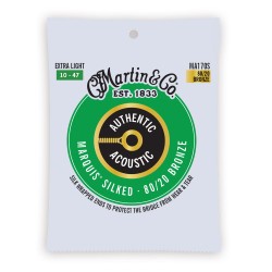 Martin Strings MA170S Authentic Acoustic Guitar Set Marquis Silked 80/20 Bronze Extra Light - 010 -.047