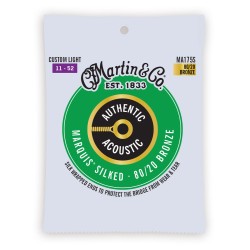 Martin Strings MA175S Authentic Acoustic Guitar Set Marquis Silked 80/20 Bronze Custom Light - 011 -.052