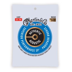 Martin Strings MA540 Authentic Acoustic Guitar Set Superior Performance SP 92/8 Phosphor Bronze Light - 012 -.054