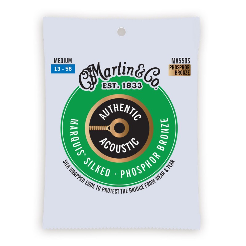 Martin Strings MA550S Authentic Acoustic Guitar Set Marquis Silked 92/8 Phosphor Bronze Medium - 013 -.056