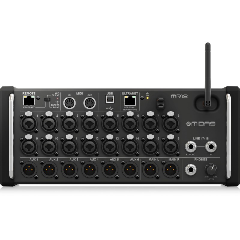 Midas MR18 18-Channel Tablet-Controlled Digital Mixer