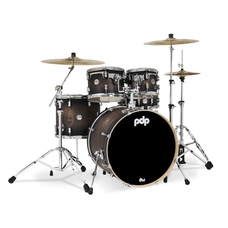 PDP Drums PDCM2215SCB Concept Maple 5-Pieces Shell Pack - Satin Charcoal Burst - Without Cymbals