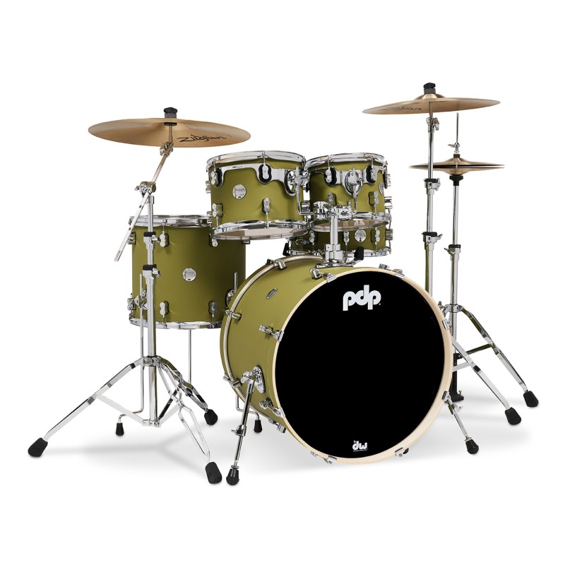 PDP Drums PDCM2215SO Concept Maple 5-Pieces Shell Pack - Satin Olive - Without Cymbals