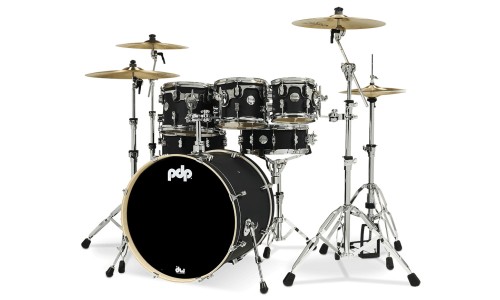 PDP Drums PDCM2217BK Concept Maple 7-Pieces Shell Pack Drumset - Satin Black - Without Cymbals