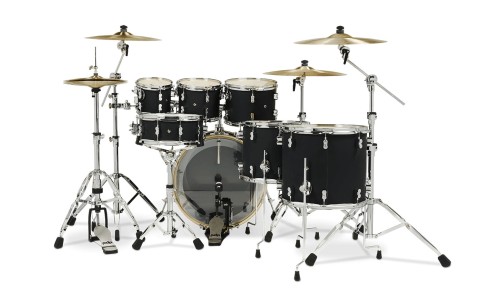 PDP Drums PDCM2217BK Concept Maple 7-Pieces Shell Pack Drumset - Satin Black - Without Cymbals