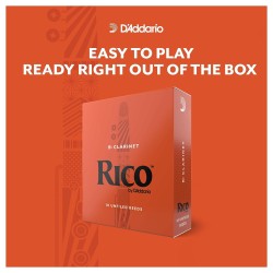 Rico by D'Addario RDA0325 Bb Clarinet Reeds - Strength 2.5 - 3 Pieces