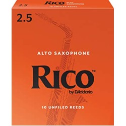 Rico by D'Addario RJA1025 Alto Saxophone Reeds - Strength 2.5 - 10 Pieces